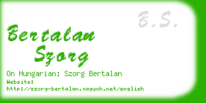 bertalan szorg business card